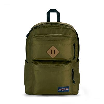 Olive JanSport Double Break Laptop Backpacks | US_JS487