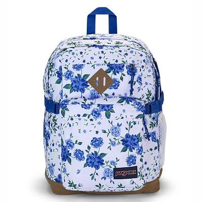 White / Blue JanSport SUEDE CAMPUS Laptop Backpacks | US_JS136