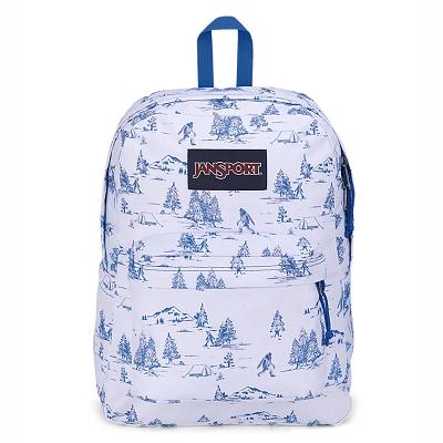 White / Blue JanSport SuperBreak® Plus School Backpacks | US_JS198