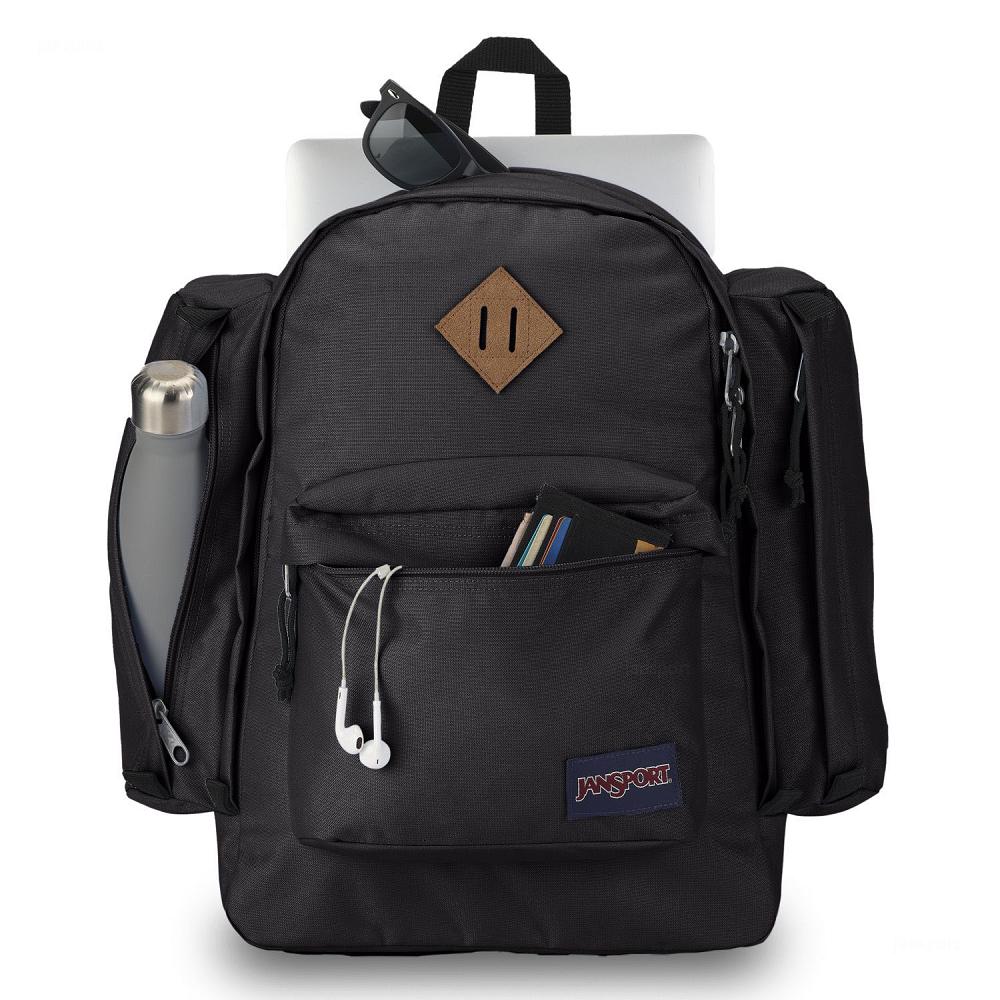 Black JanSport Field Pack Laptop Backpacks | US_JS025