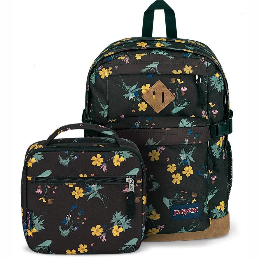 Brown JanSport DARK FLORA BUNDLE School Backpacks | US_JS049