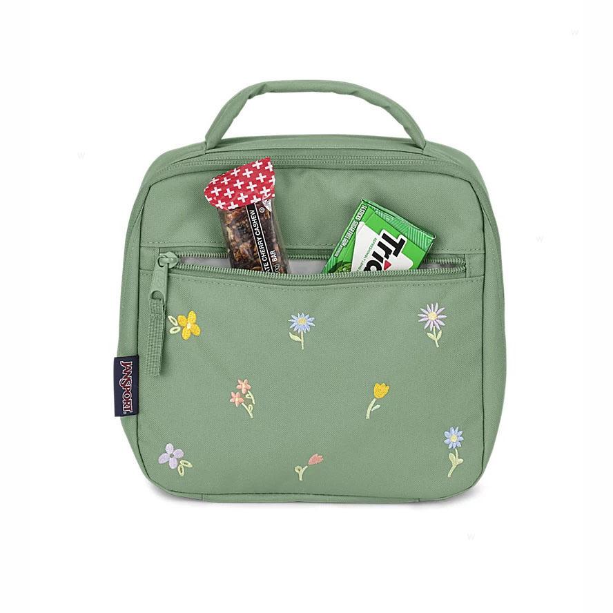 Green JanSport EMBROIDERED BLOSSOM BUNDLE Laptop Backpacks | US_JS318