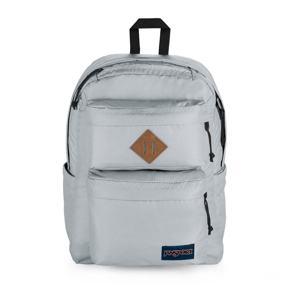 Grey JanSport Double Break Laptop Backpacks | US_JS329