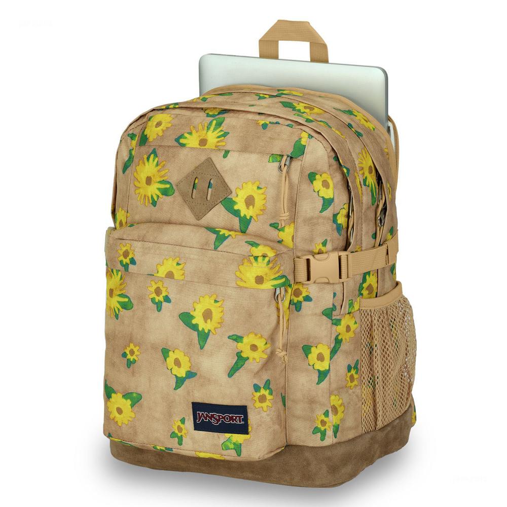 Khaki JanSport SUEDE CAMPUS Laptop Backpacks | US_JS01B