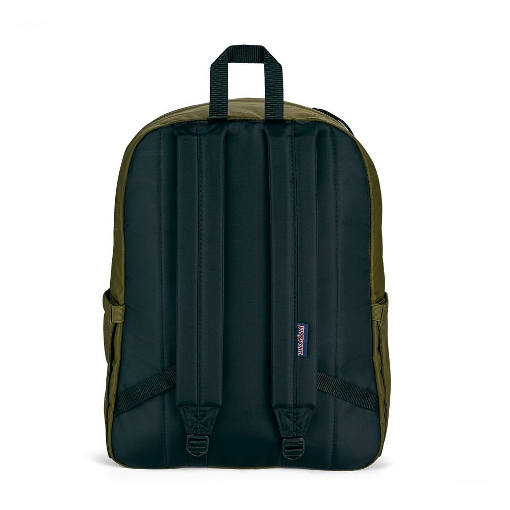 Olive JanSport Double Break Laptop Backpacks | US_JS487