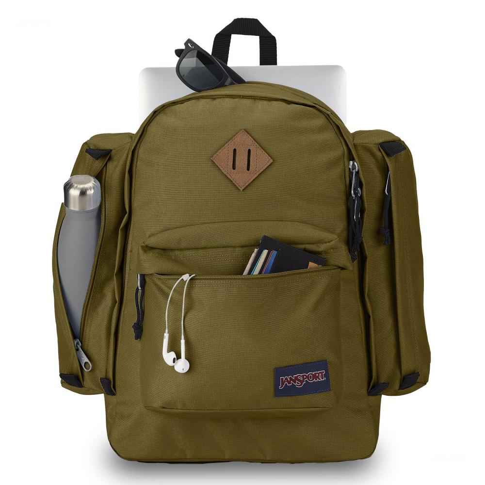 Olive JanSport Field Pack Laptop Backpacks | US_JS042