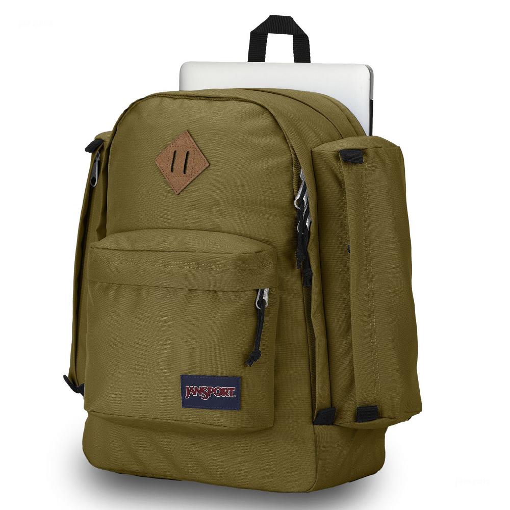 Olive JanSport Field Pack Laptop Backpacks | US_JS042