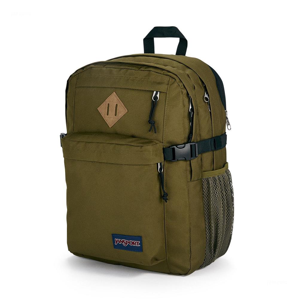 Olive JanSport Main Campus Laptop Backpacks | US_JS15B