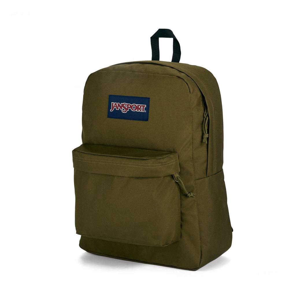 Olive JanSport SuperBreak® Plus Laptop Backpacks | US_JS418