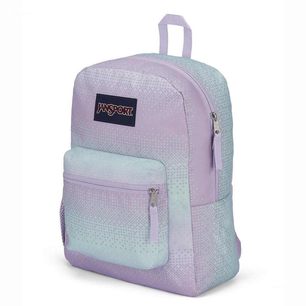 Purple / Green JanSport CROSS TOWN School Backpacks | US_JS572