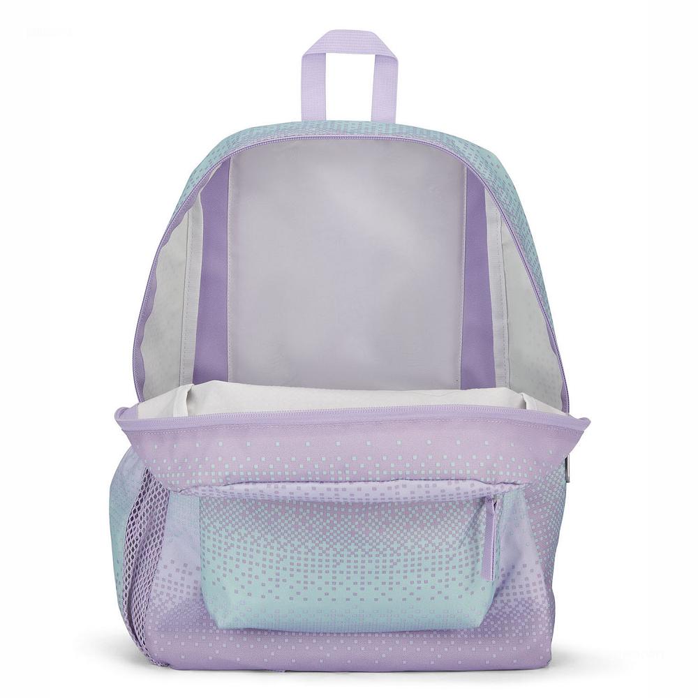 Purple / Green JanSport CROSS TOWN School Backpacks | US_JS572