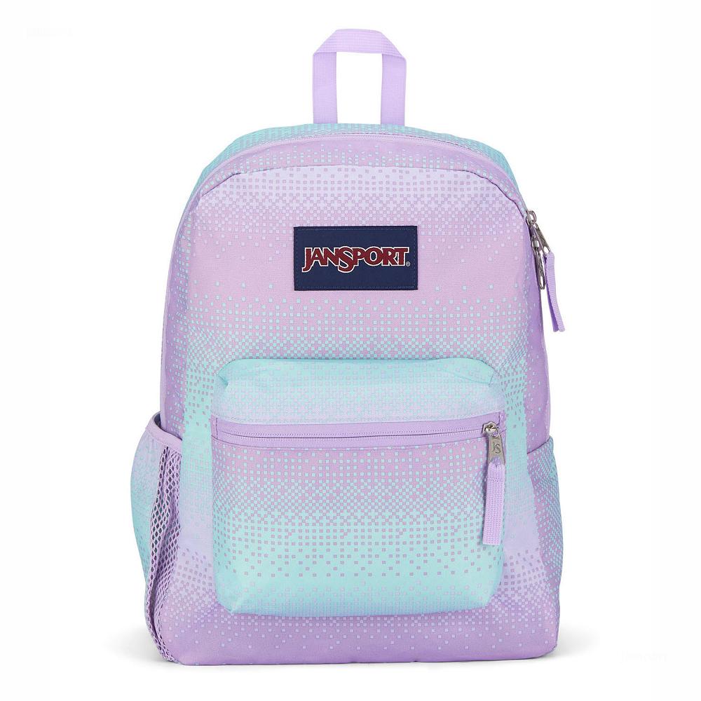 Purple / Green JanSport CROSS TOWN School Backpacks | US_JS572