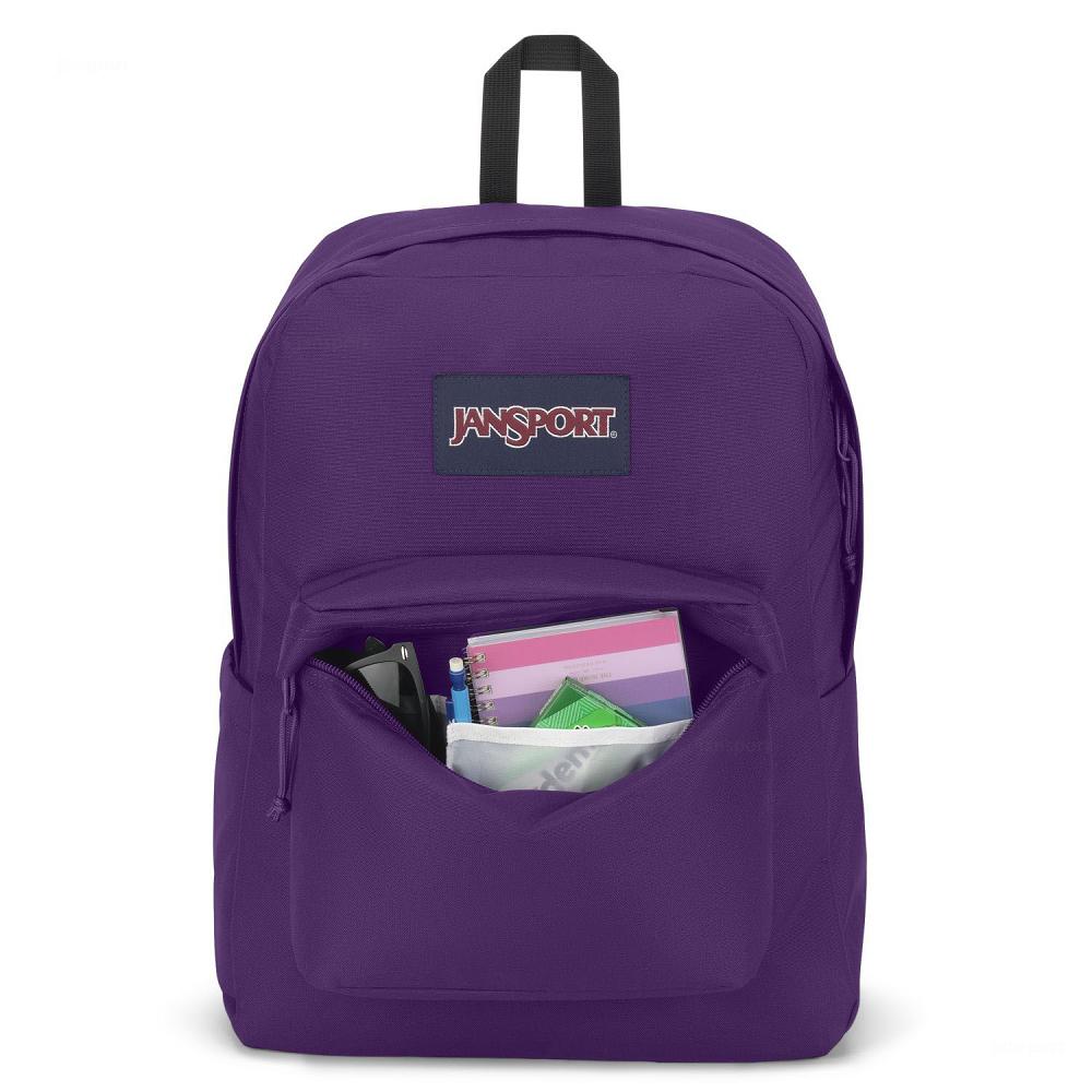 Purple JanSport SuperBreak® Plus Laptop Backpacks | US_JS519