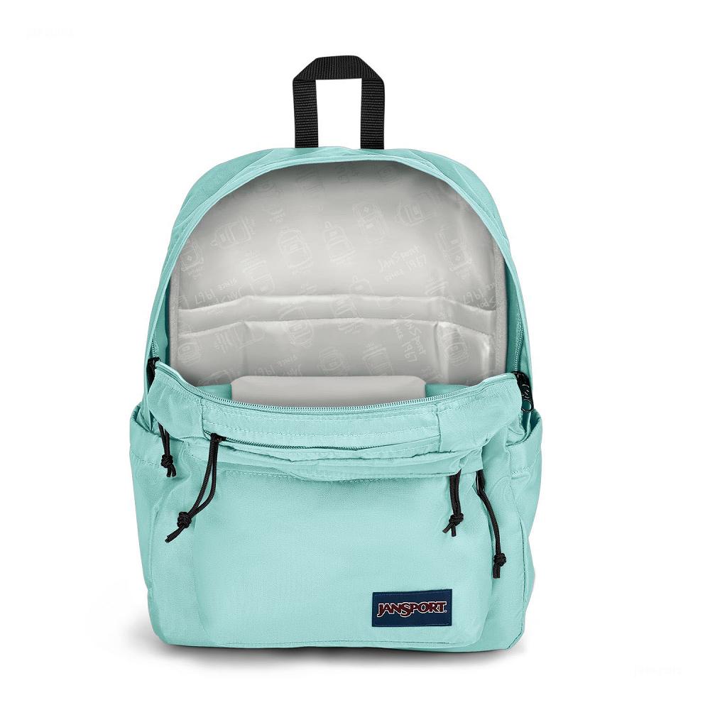 Turquoise JanSport Double Break Laptop Backpacks | US_JS529