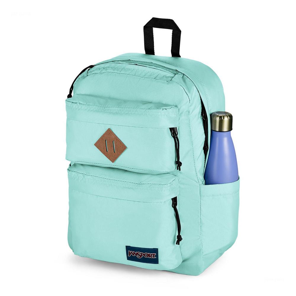 Turquoise JanSport Double Break Laptop Backpacks | US_JS529