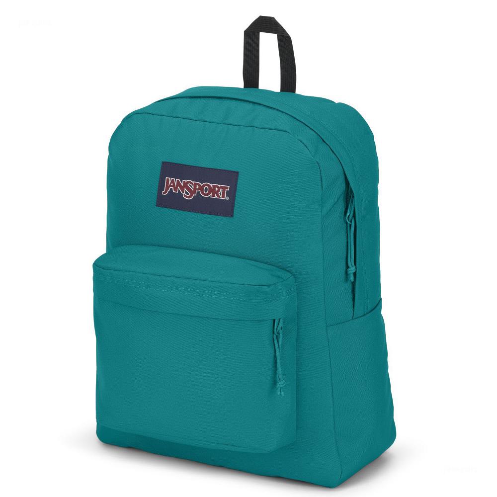 Turquoise JanSport SuperBreak® Plus Laptop Backpacks | US_JS343