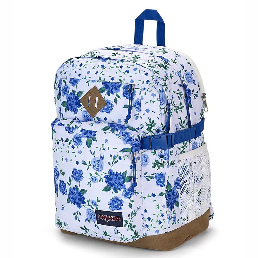 White / Blue JanSport SUEDE CAMPUS Laptop Backpacks | US_JS136