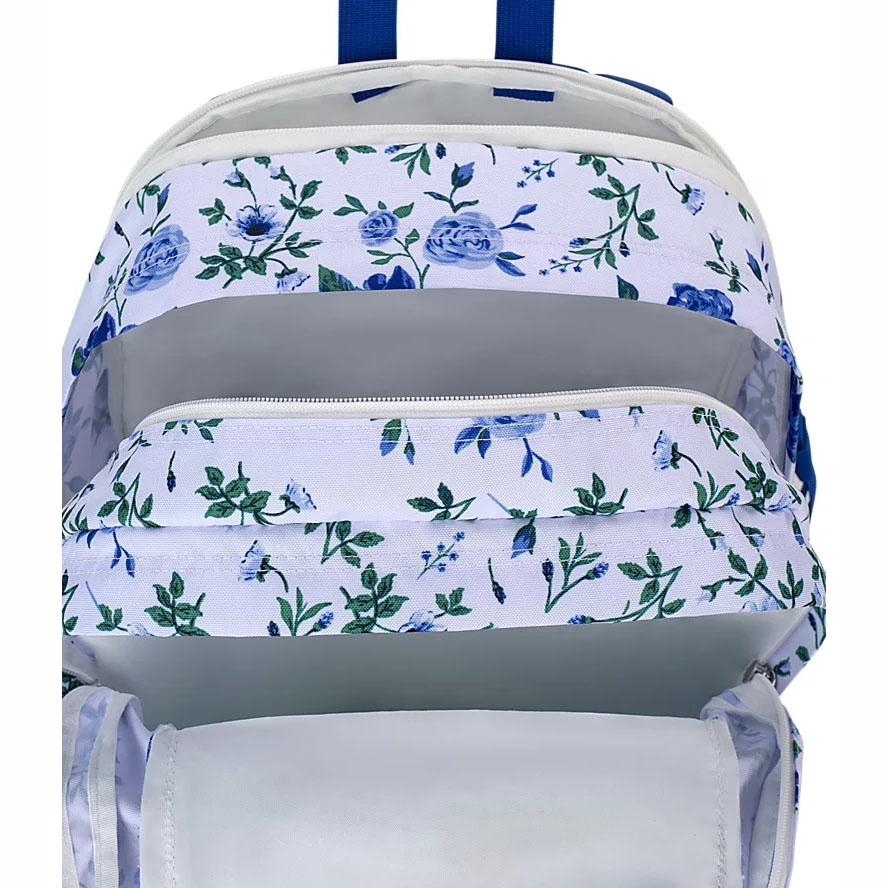 White / Blue JanSport SUEDE CAMPUS Laptop Backpacks | US_JS136