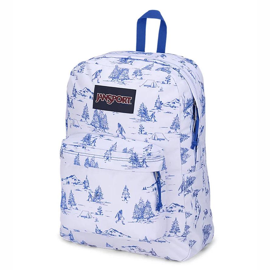 White / Blue JanSport SuperBreak® Plus Laptop Backpacks | US_JS413