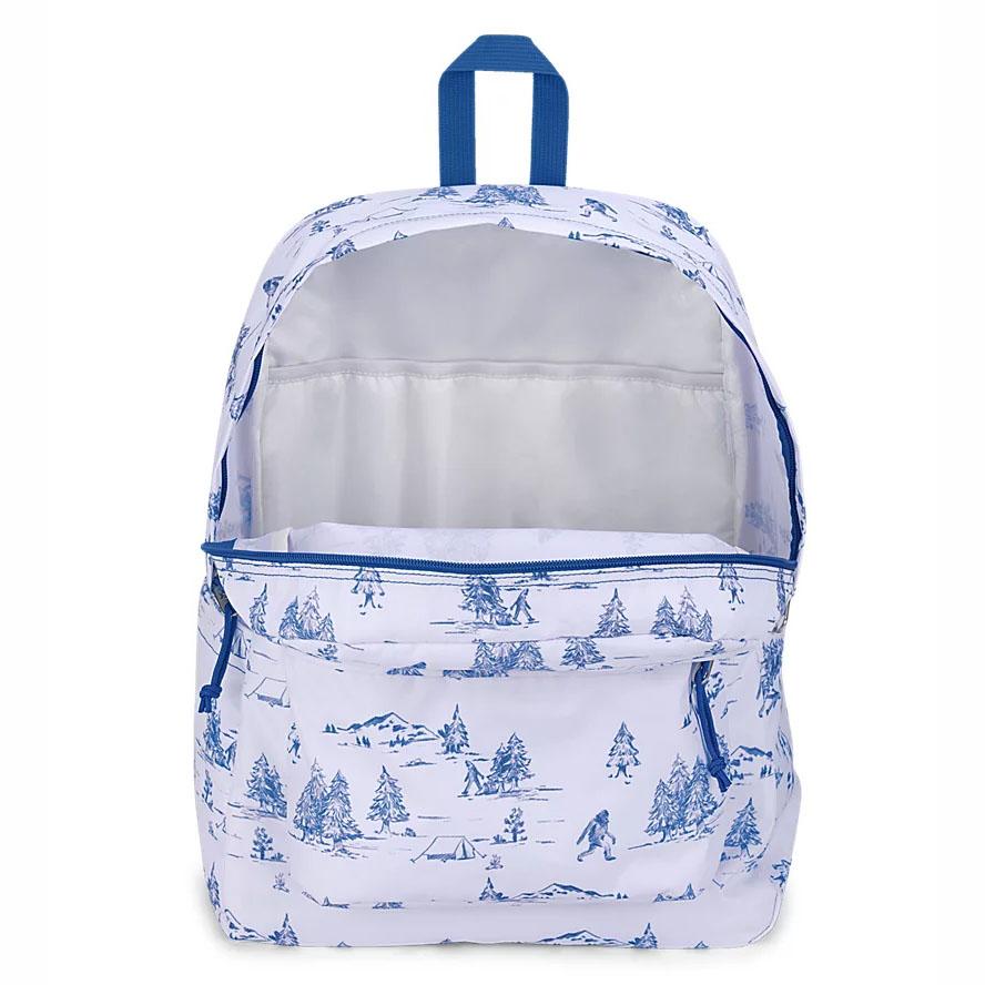 White / Blue JanSport SuperBreak® Plus Laptop Backpacks | US_JS413