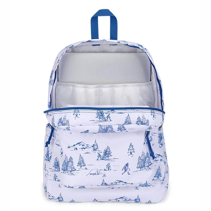 White / Blue JanSport SuperBreak® Plus Laptop Backpacks | US_JS413