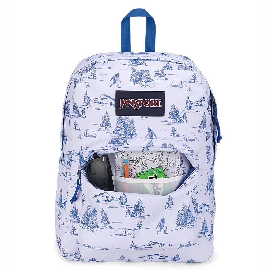 White / Blue JanSport SuperBreak® Plus Laptop Backpacks | US_JS413