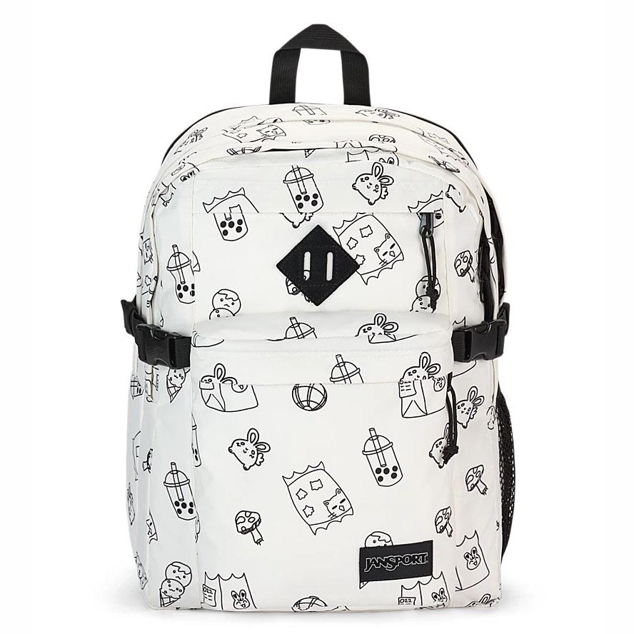 White JanSport Main Campus Laptop Backpacks | US_JS586