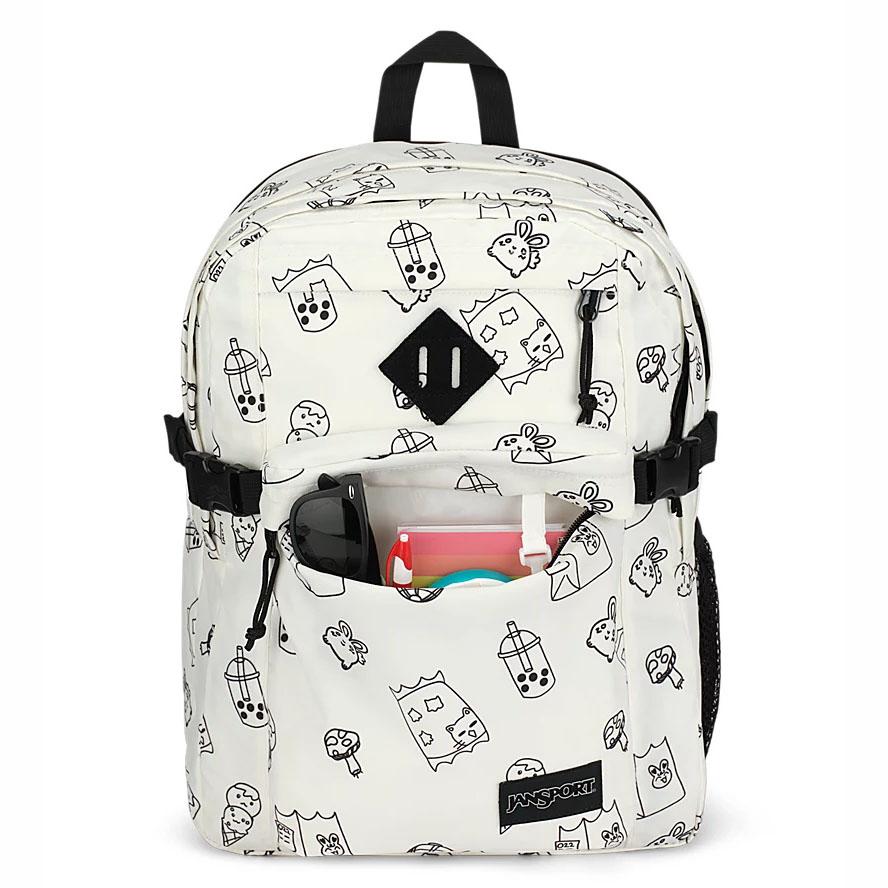 White JanSport Main Campus School Backpacks | US_JS289