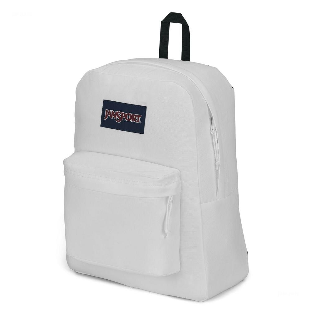 White JanSport SuperBreak® Plus Laptop Backpacks | US_JS036