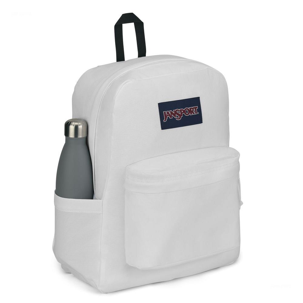 White JanSport SuperBreak® Plus Laptop Backpacks | US_JS036