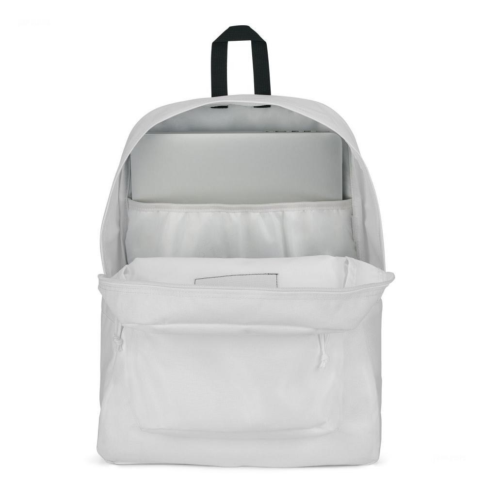 White JanSport SuperBreak® Plus Laptop Backpacks | US_JS036