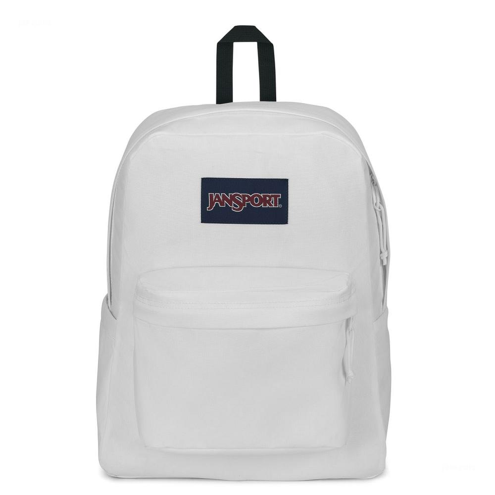 White JanSport SuperBreak® Plus Laptop Backpacks | US_JS036